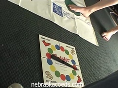 Naked college babes play twister