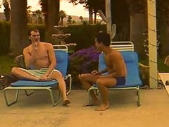 Hot white dude fucking a twink latino after a sunbath