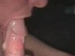 Vicious wife is hungrily sucking rock hard dick of her hubby with home cam shooting the process and loads of gooey wad squirting from it sideways.